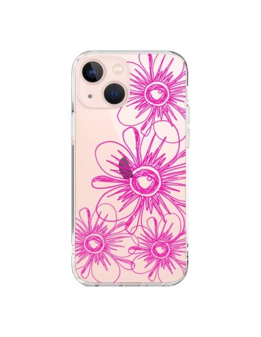 Coque iPhone 13 Mini Spring Flower Fleurs Roses Transparente - Sylvia Cook