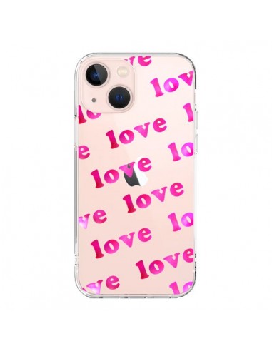 Cover iPhone 13 Mini Pink Love Rosa Trasparente - Sylvia Cook