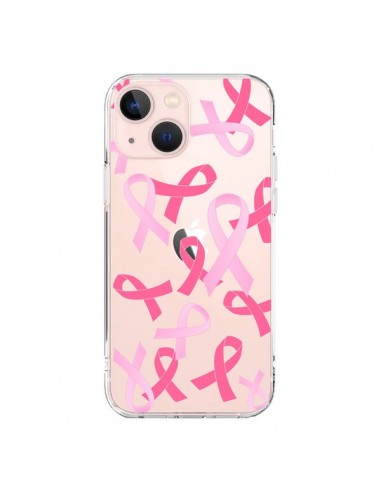 Cover iPhone 13 Mini Nastri Rosa Trasparente - Sylvia Cook