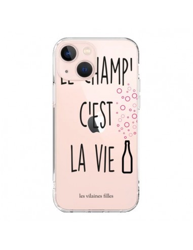 Coque iPhone 13 Mini Le Champ, c'est la Vie Transparente - Les Vilaines Filles