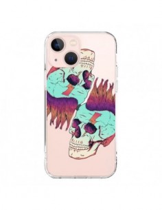 Cover iPhone 13 Mini Teschio Punk Doppio Trasparente -...