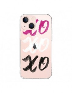 Coque iPhone 13 Mini XoXo Rose Blanc Noir Transparente -...
