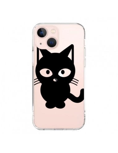 Coque iPhone 13 Mini Chat Noir Cat Transparente - Yohan B.