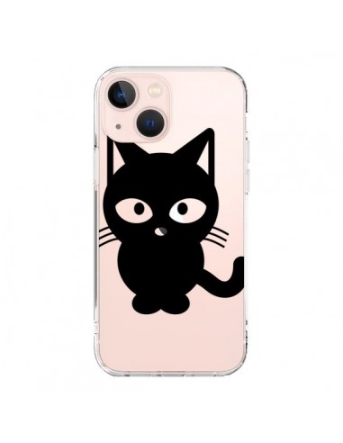 Cover iPhone 13 Mini Gatto Nero Trasparente - Yohan B.