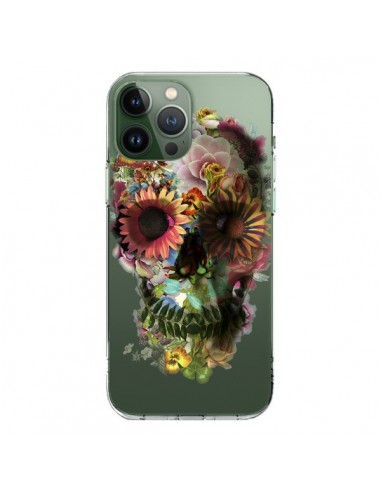 iPhone 13 Pro Max Case Skull Flowers Clear - Ali Gulec