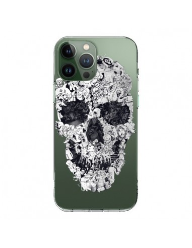 Coque iPhone 13 Pro Max Doodle Skull Dessin Tête de Mort Transparente - Ali Gulec