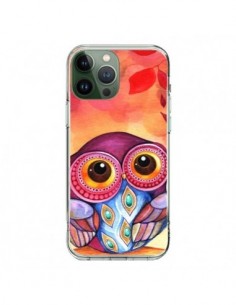 Coque iPhone 13 Pro Max Chouette Feuilles Automne - Annya...