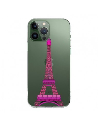 Cover iPhone 13 Pro Max Tour Eiffel Rosa Paris Trasparente - Asano Yamazaki