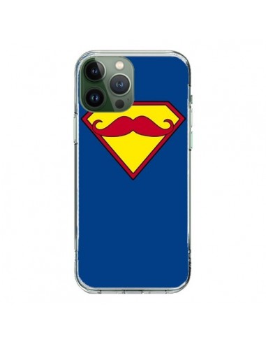 Coque iPhone 13 Pro Max Super Moustache Movember Superman - Bertrand Carriere
