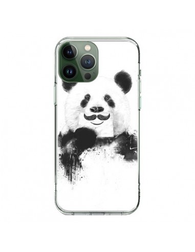 Coque iPhone 13 Pro Max Funny Panda Moustache Movember - Balazs Solti