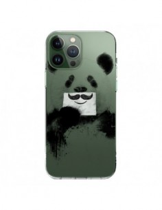 Cover iPhone 13 Pro Max Panda Divertene Baffi Trasparente...