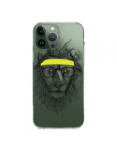 Coque iPhone 13 Pro Max Hipster Lion Transparente - Balazs Solti
