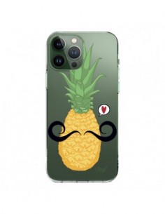 Cover iPhone 13 Pro Max Ananas Baffi Trasparente - Chapo