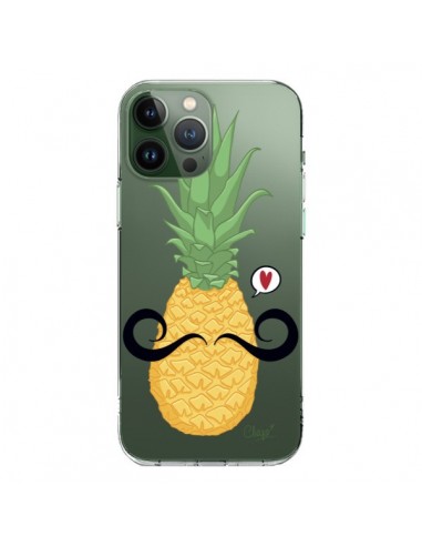 Coque iPhone 13 Pro Max Ananas Moustache Transparente - Chapo