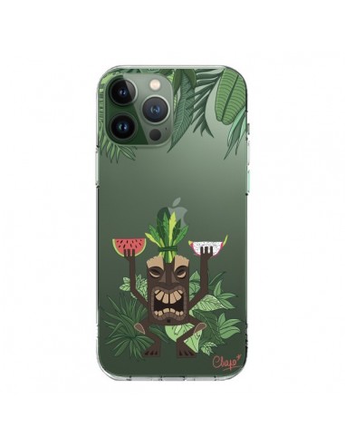 Coque iPhone 13 Pro Max Tiki Thailande Jungle Bois Transparente - Chapo