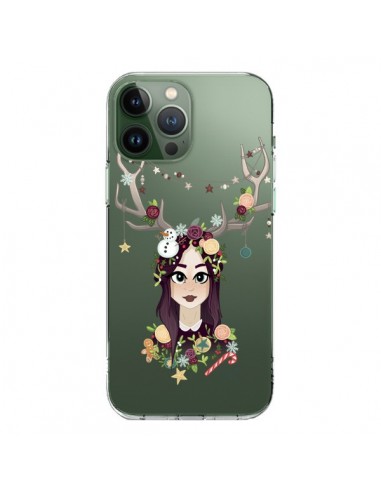 iPhone 13 Pro Max Case Girl Christmas Wood Deer Clear - Chapo
