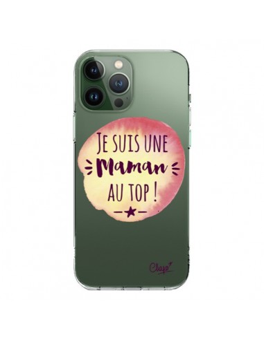 Coque iPhone 13 Pro Max Je suis une Maman au Top Orange Transparente - Chapo