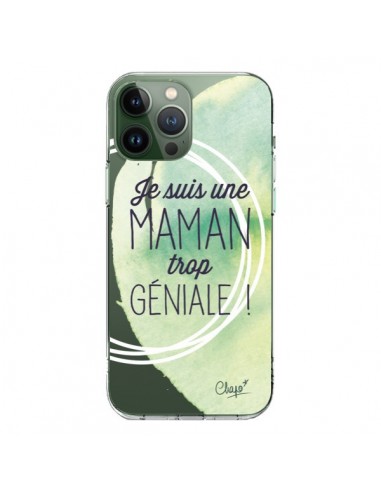 Cover iPhone 13 Pro Max Sono una Mamma Geniale Verde Trasparente - Chapo