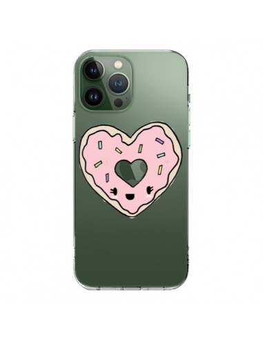 Coque iPhone 13 Pro Max Donuts Heart Coeur Rose Transparente - Claudia Ramos