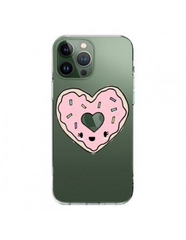 Cover iPhone 13 Pro Max Ciambella Cuore Rosa Trasparente - Claudia Ramos