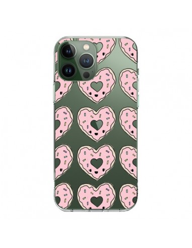 Coque iPhone 13 Pro Max Donuts Heart Coeur Rose Pink Transparente - Claudia Ramos