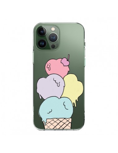 Coque iPhone 13 Pro Max Ice Cream Glace Summer Ete Coeur Transparente - Claudia Ramos