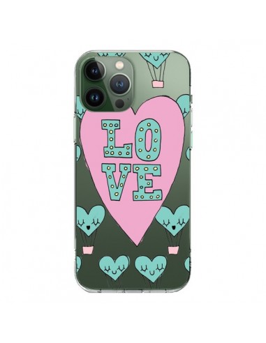 iPhone 13 Pro Max Case Love Clouds hot-air Balloon Clear - Claudia Ramos