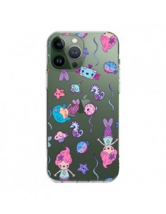 Cover iPhone 13 Pro Max Sirenetta Oceano Trasparente -...