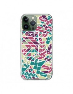 Cover iPhone 13 Pro Max Azteco Triangoli Verde Viola -...
