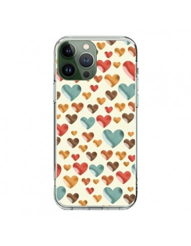 iPhone 13 Pro Max Case Hearts Colorful - Eleaxart