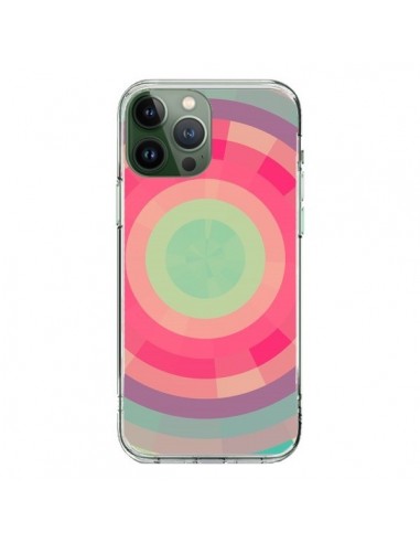 Coque iPhone 13 Pro Max Spirale de Couleurs Rose Vert - Eleaxart