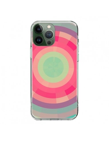 Cover iPhone 13 Pro Max Spirale di Colori Rosa Verde - Eleaxart