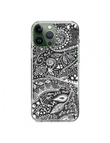 Cover iPhone 13 Pro Max Azteco Bianco e Nero - Eleaxart