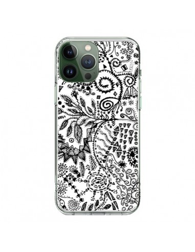 Cover iPhone 13 Pro Max Azteco Bianco e Nero - Eleaxart