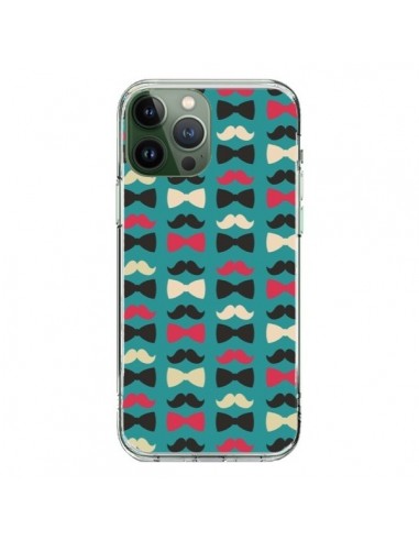 iPhone 13 Pro Max Case Hipster Moustache Bow Tie - Eleaxart