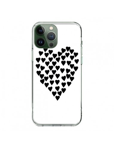 Coque iPhone 13 Pro Max Coeur en coeurs noirs - Project M