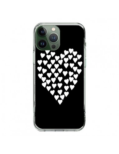 Coque iPhone 13 Pro Max Coeur en coeurs blancs - Project M