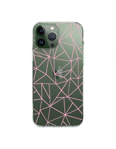 iPhone 13 Pro Max Case Lines Triangle Pink Clear - Project M