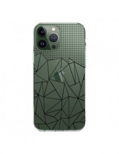 iPhone 13 Pro Max Case Lines Grid Abstract Black Clear -...