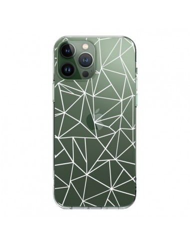 iPhone 13 Pro Max Case Lines Grid Abstract White Clear - Project M