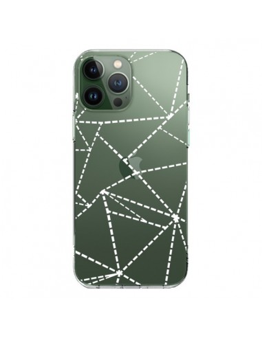 iPhone 13 Pro Max Case Lines Points Abstract White Clear - Project M
