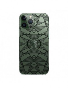 Cover iPhone 13 Pro Max Linee Specchi Griglia Triangoli...