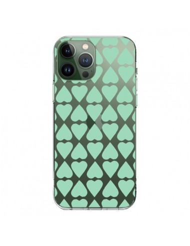 iPhone 13 Pro Max Case Heart Green Mint Clear - Project M