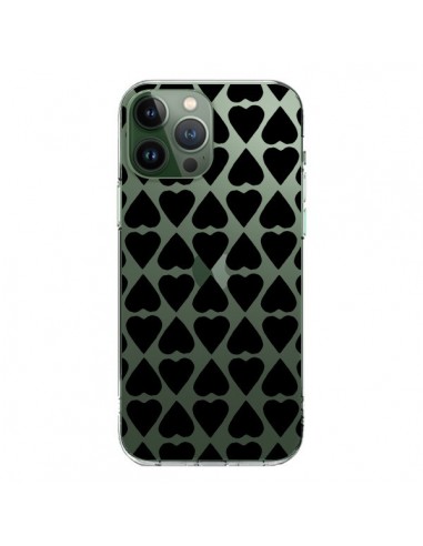 iPhone 13 Pro Max Case Heart Black Clear - Project M
