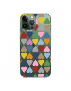 Coque iPhone 13 Pro Max Coeurs Heart Couleur Transparente...