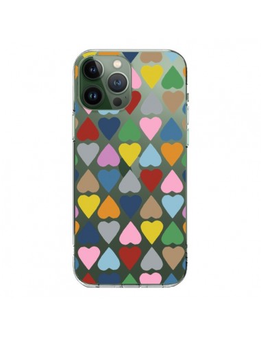 Coque iPhone 13 Pro Max Coeurs Heart Couleur Transparente - Project M