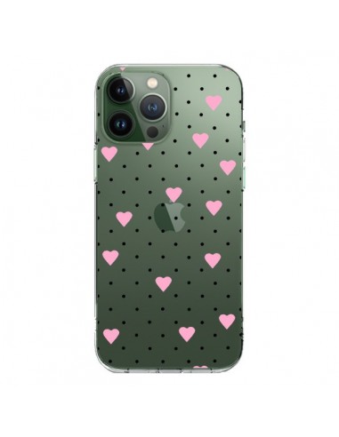 Coque iPhone 13 Pro Max Point Coeur Rose Pin Point Heart Transparente - Project M
