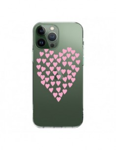 Coque iPhone 13 Pro Max Coeurs Heart Love Rose Pink...