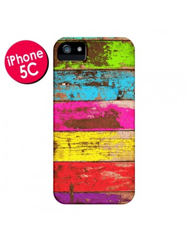 Coque Bois Coloré Vintage pour iPhone 5C - Maximilian San