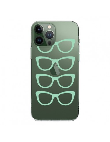 Cover iPhone 13 Pro Max Occhiali da Sole Verde Menta Trasparente - Project M